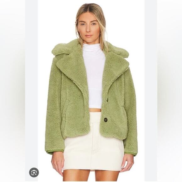 Free People Joplin Cozy Jacket in Sweet Pistachio Size Large - Picture 3 of 10